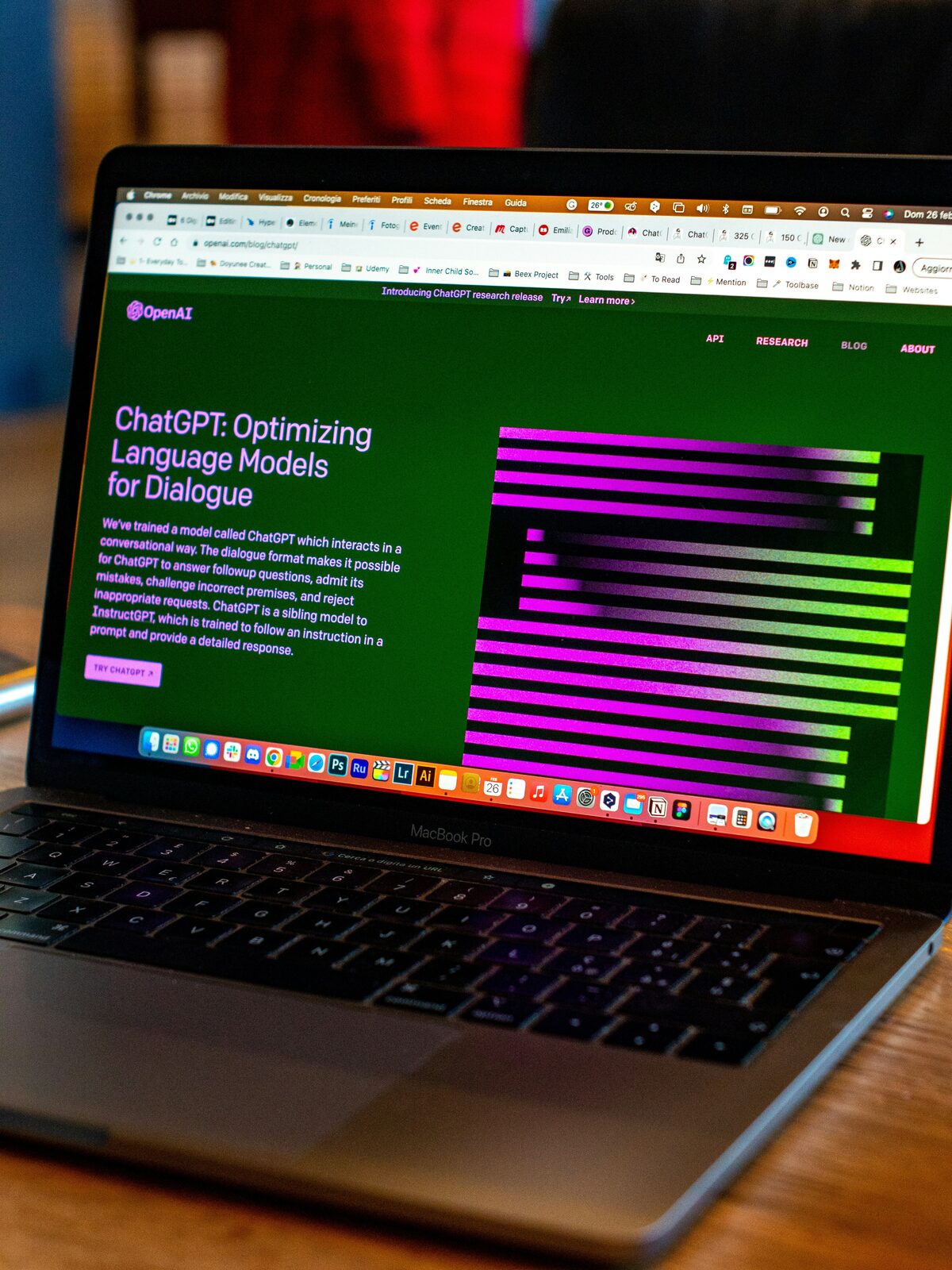 MacBook met ChatGPT geopend