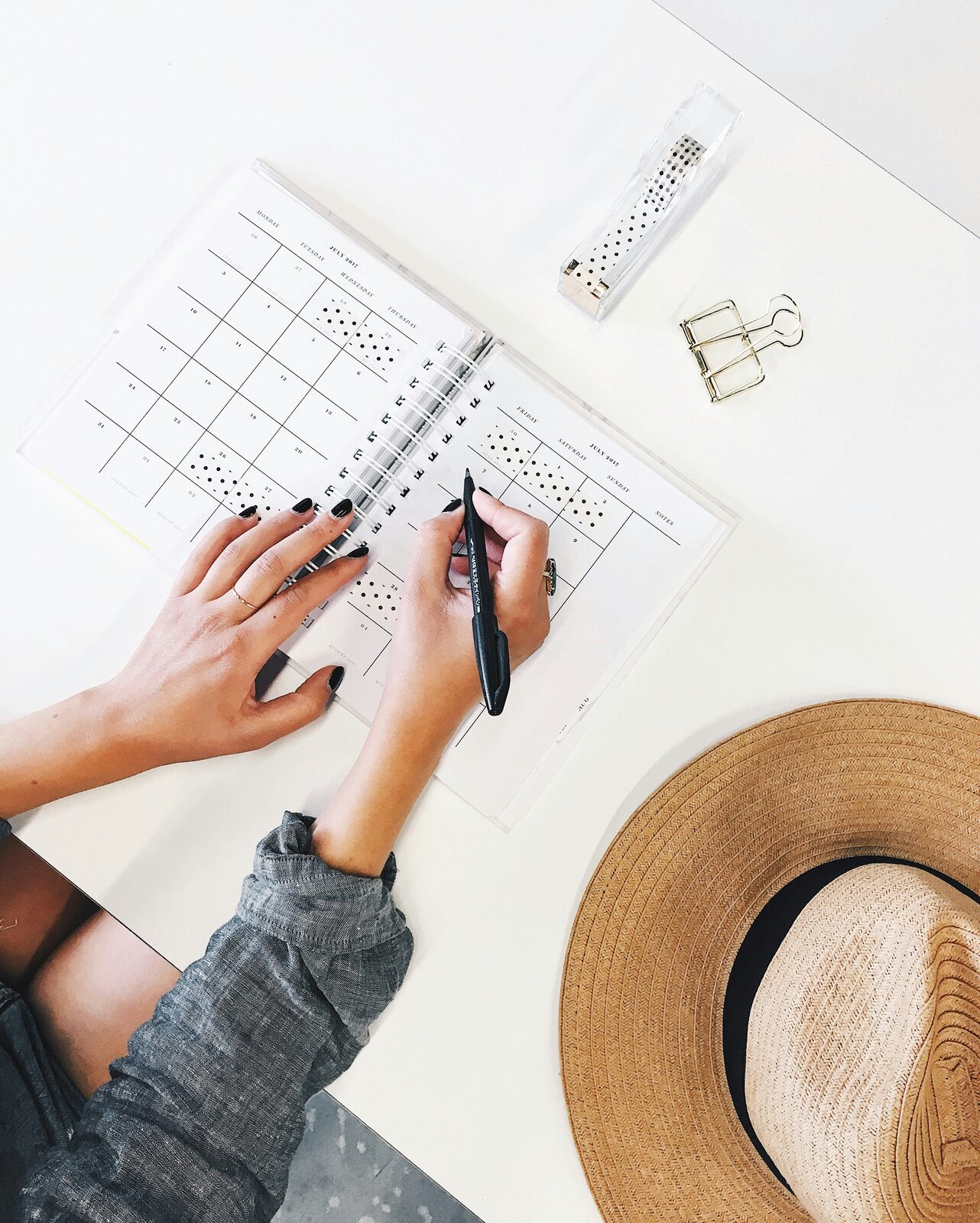 Plannen met kalender en notitieboek